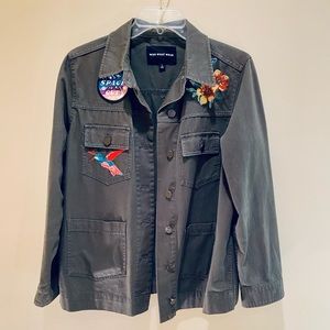 🌟2xHP🌟EUC Hummingbird Embroidered Olive Green Military Jacket L